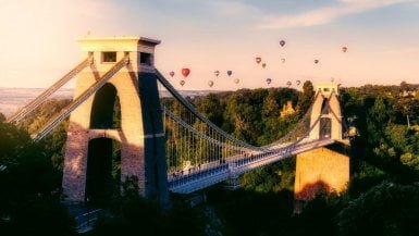 Ponte Suspensa de Clifton em Bristol no interior da Inglaterra