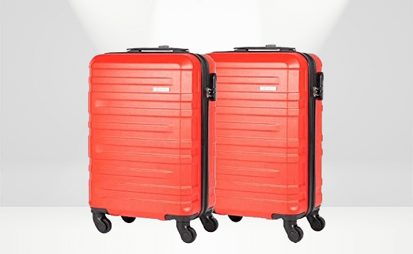 Conjunto de 2 malas de bordo Lugano vermelhas, da Travelux
