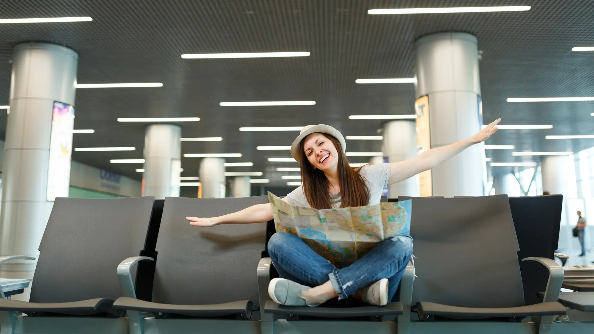 Roupa para uma viagem confortável de avião